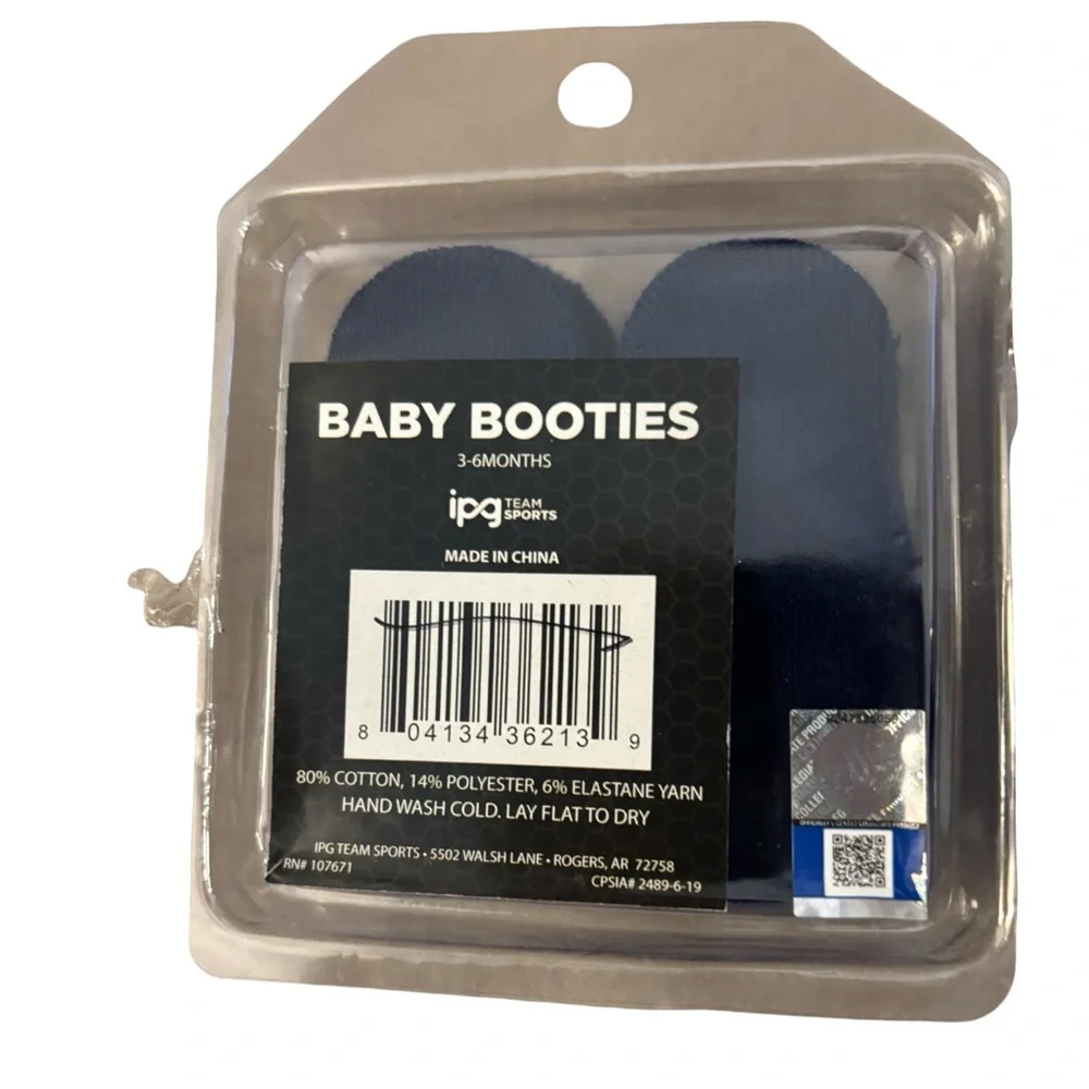 Infant Unisex Navy UNC Logo North Carolina Cotton-blend Booties Size 3-6 Months